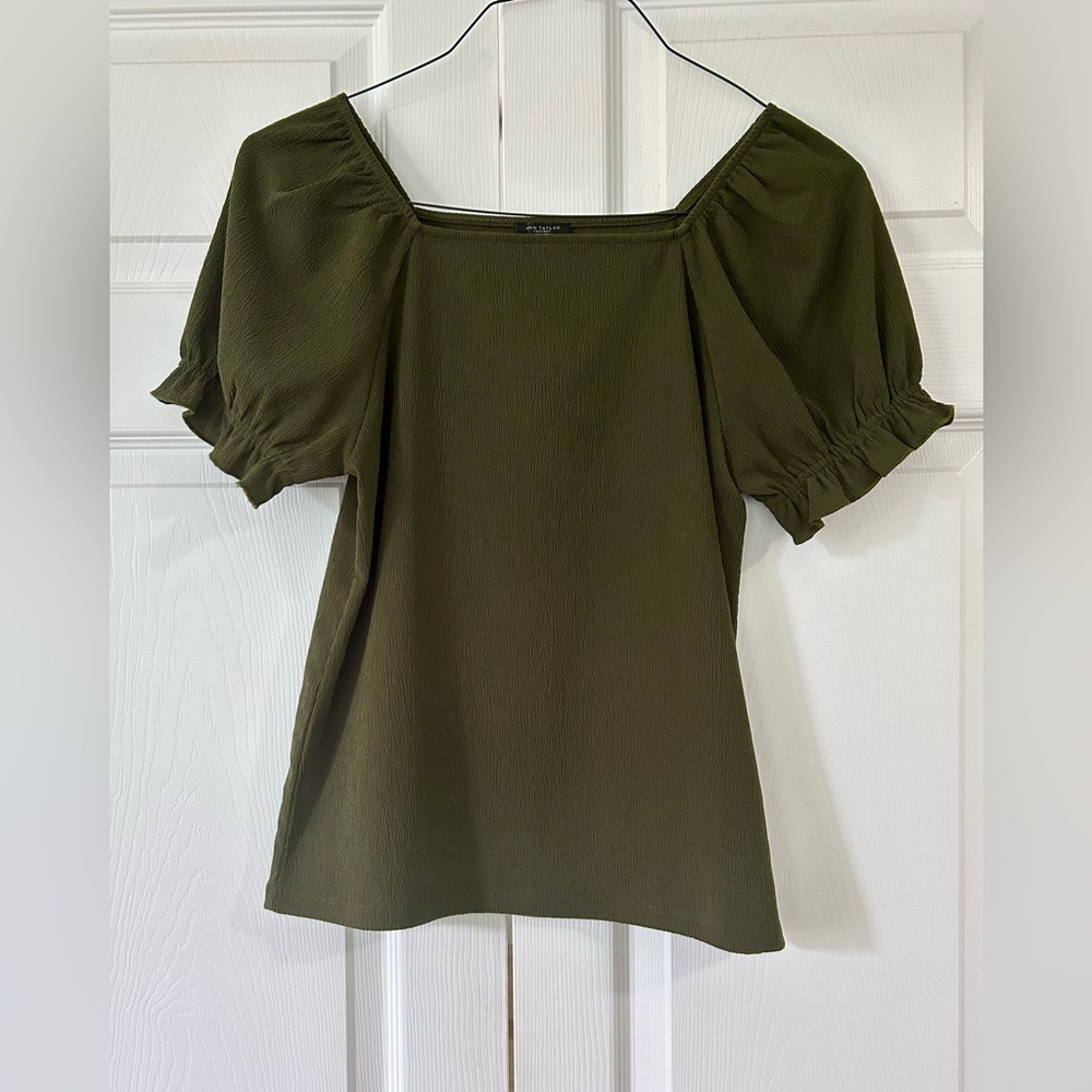 Ann Taylor Factory olive green top